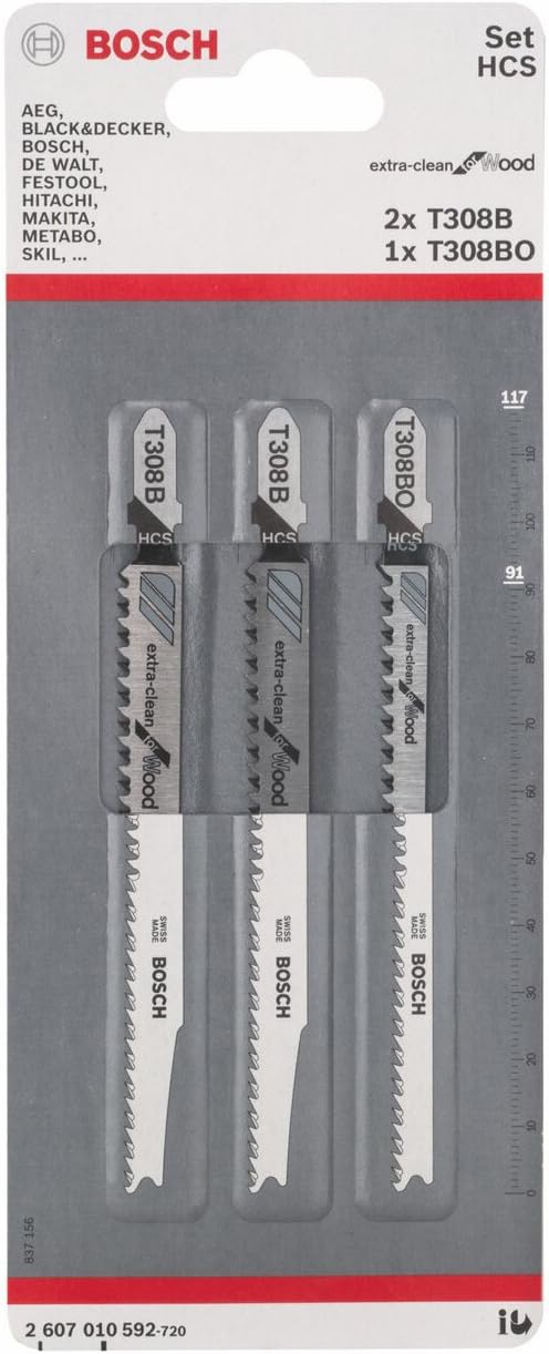 Bosch Professional Accessories Professional 2607010592 Stichsägeblatt 3tlg. STS-Set (2 x T308B;1 x T
