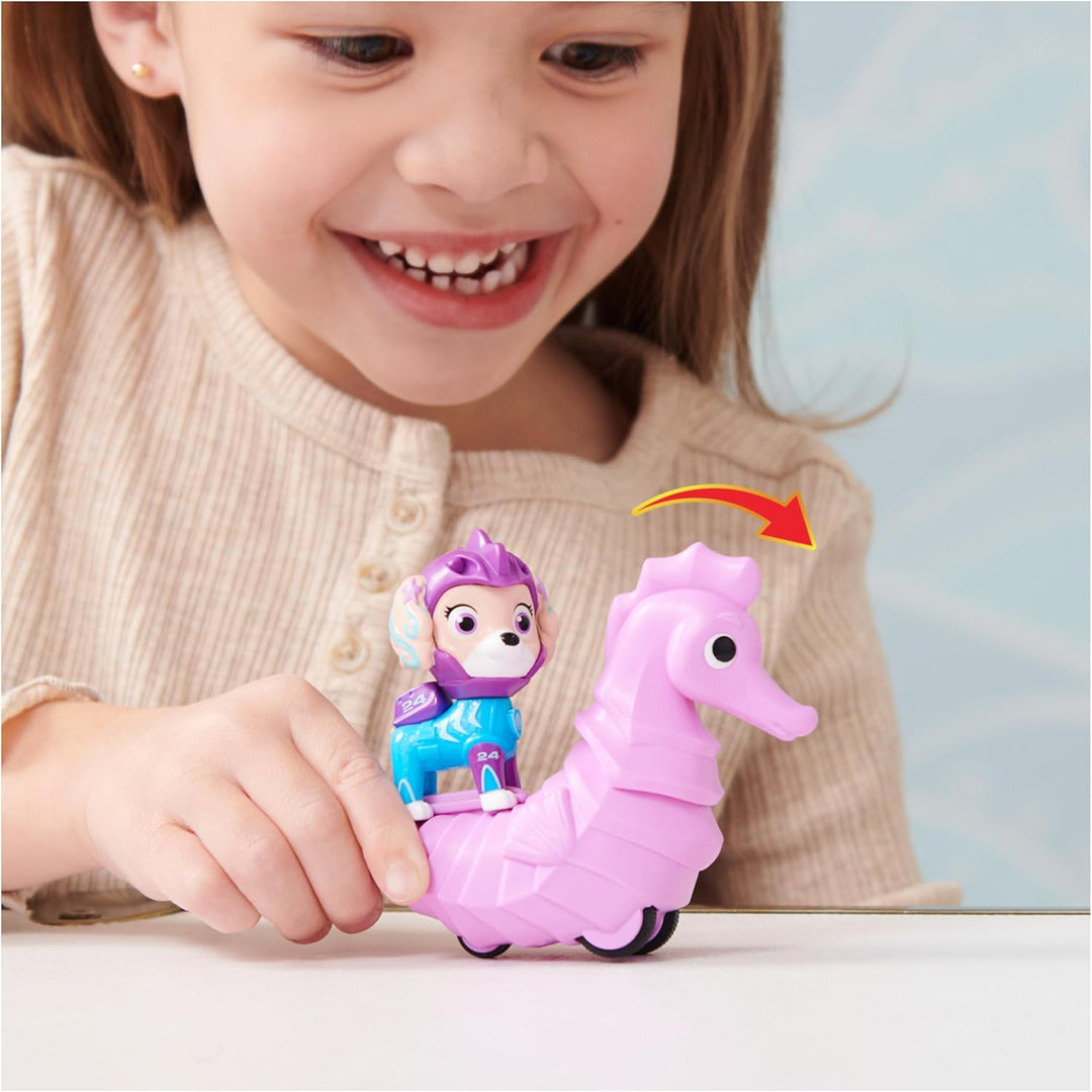Paw Patrol, Aqua Pups - Hero Pups Actionfiguren-Set mit 1 Coral Welpenfigur und 1 Seepferd Figur, Sp
