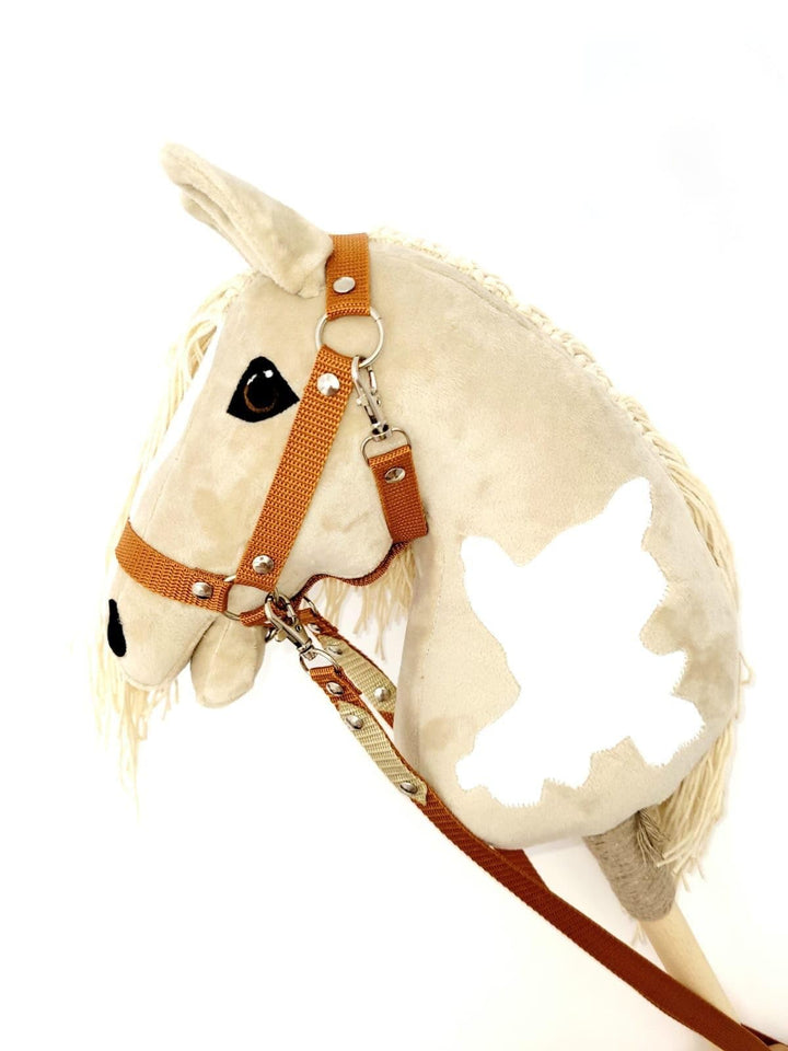 Steckenpferd A4 (Pferd auf einem Stock) Hobby Horse A4 komplett mit Kantar wie auf dem Foto (krem),