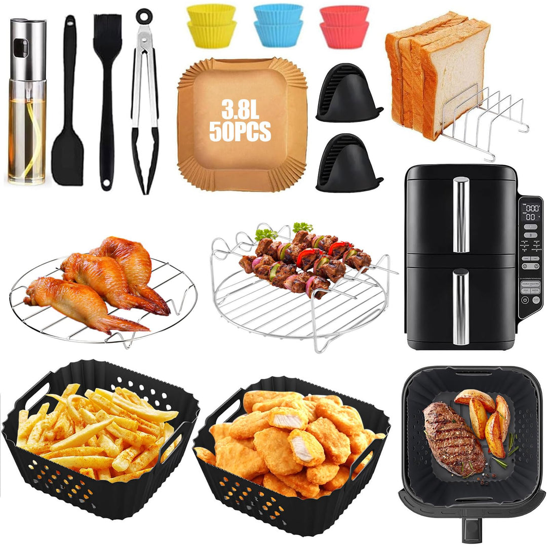 Heissluftfritteuse Zubehör für Ninja Double Stack XL SL300EU 7.6L, Silikonform Airfryer Zubehör Komp