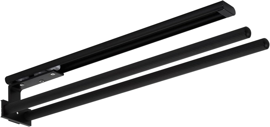 SOTECH 2 Stück Aluminium Handtuchhalter TED 2-armig schwarz matt (450-730 mm, ausziehbar, drehbar) T