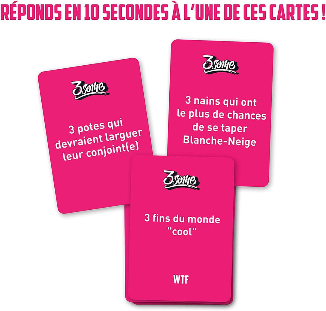 Original Cup „3some“ Gesellschaftsspiel für Erwachsene, französische Ausgabe Weiss, Weiss