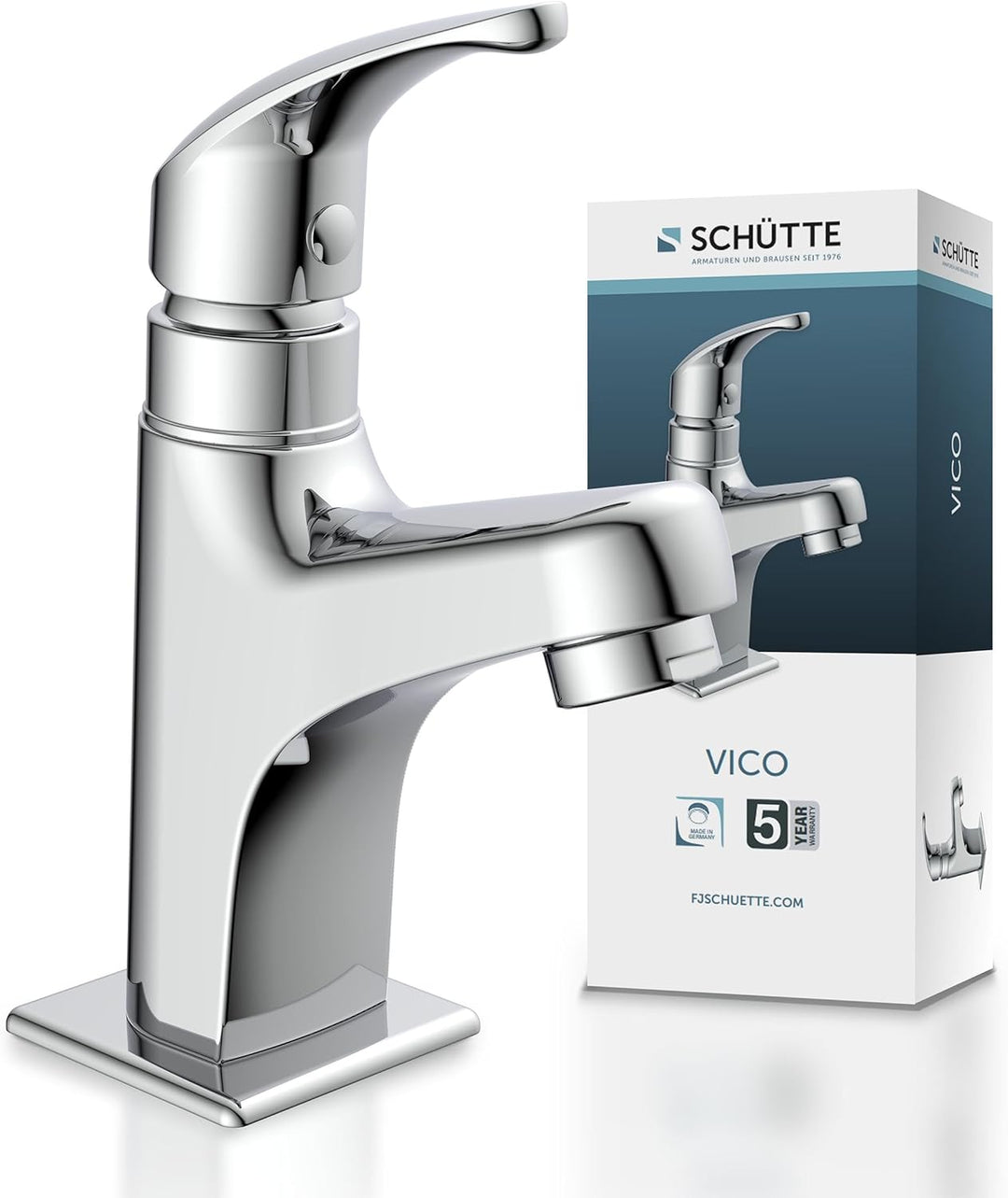 Schütte Kaltwasserhahn VICO, Armatur, Wasserhahn Bad nur für Kaltwasser, Standventil Chrom, 37958, V