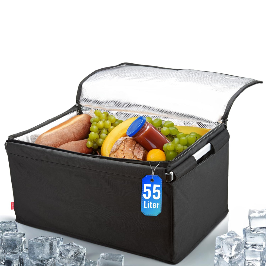 achilles Transportbox mit Kühlfunktion, Einkaufsbox mit Kühleinsatz, Kühlkorb gross, Einkaufskorb, k