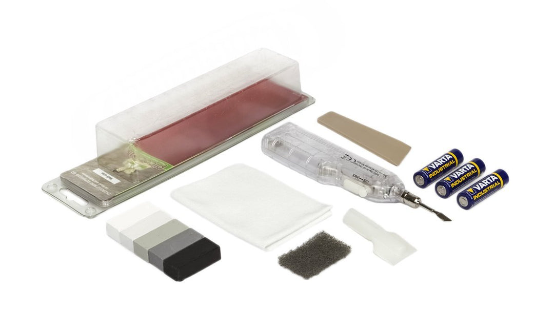 Picobello Reparatur-Set (Mini) | Farbset Weiss/Grau mit 5 Kerami-Fill Stangen I Fliesen-Reparatur-Se