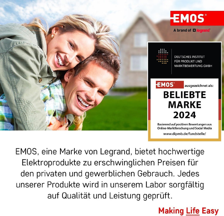 EMOS - Wartungsfreier Bleiakku - 12V 7Ah - AGM Batterie - Faston 4,7mm Anschluss - Für Gefahrmeldean