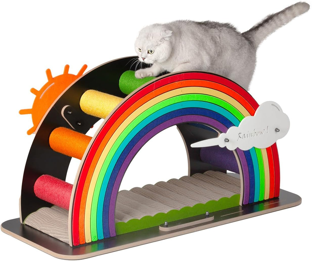 CanadianCat Company | Design-Kratzmöbel Rainbow - bunt | Kletter-Bogen mit Kratzbrett | 105 x 45 x 5