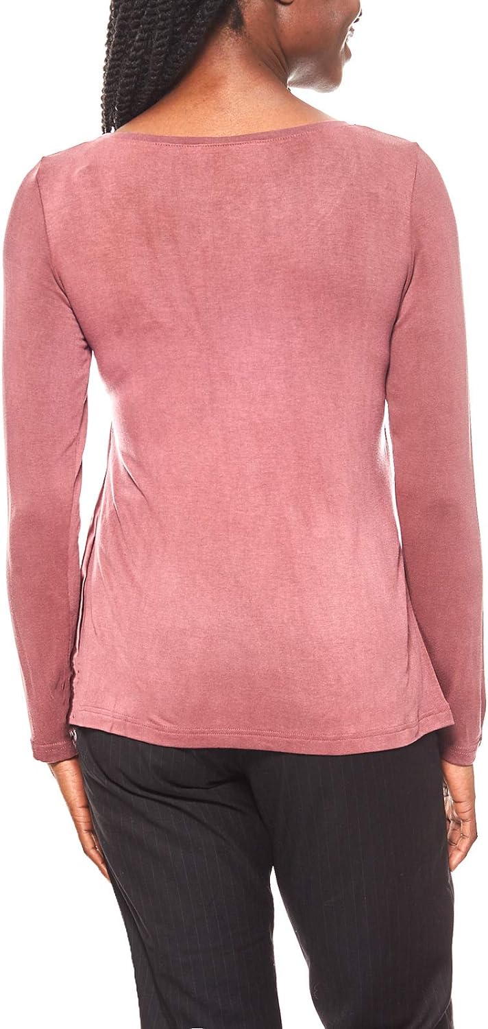 Linea TESINI figurumspielendes Damen Patch-Shirt Langarm-Shirt Trend-Shirt Rot, Grössenauswahl:36
