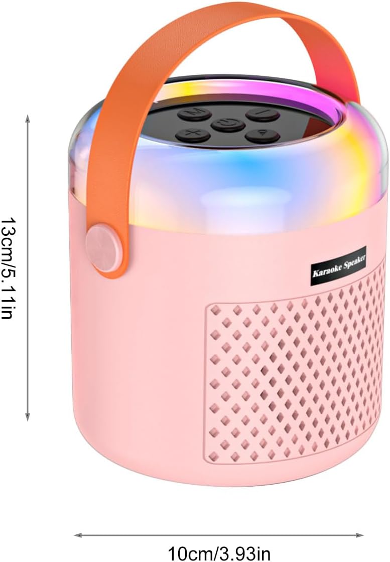 Kleine Karaoke Maschine - Musikabspieler Mit LED-Lichtern - Tragbarer Karaoke-Lautsprecher mit Mikro