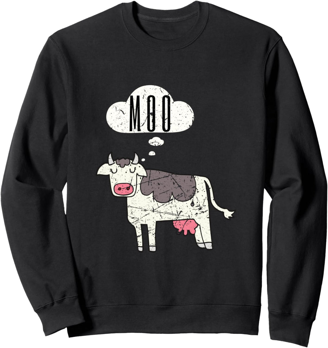 Farmer Geschenk lustige Moo Kühe Nutztier Kuh Sweatshirt