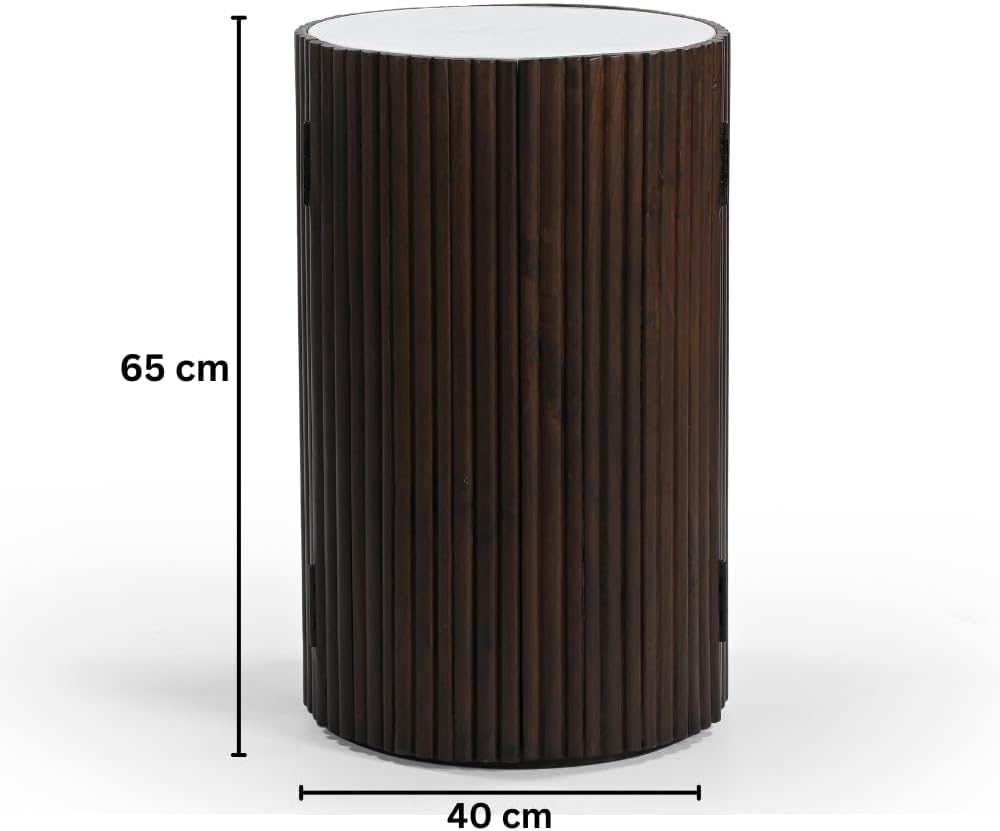 iAnanas Barschrank Premium Luxus Rustikales Weinregal aus Holz mit Marmorplatte dekorativer Weinstän