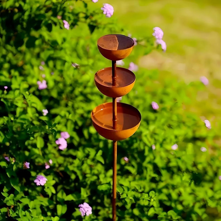 Regenfänger Gartenstecker Rost, Insektentränke Garten, Rostdeko GartendekoMetall Gartendeko für Drau