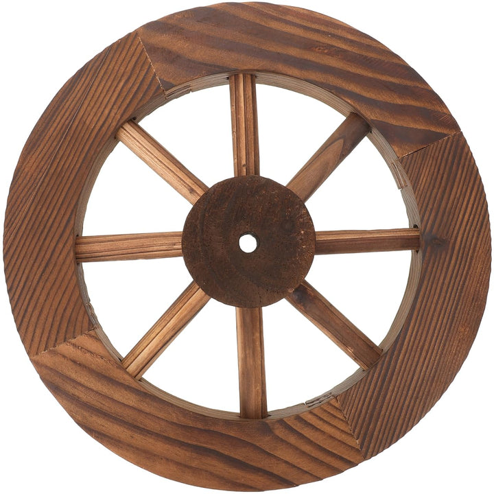 Happyyami Holz Wagenradwandkunst Alte Western Wagenrad Vintage Rustikaler Runder Holzwagen Wagen Wal