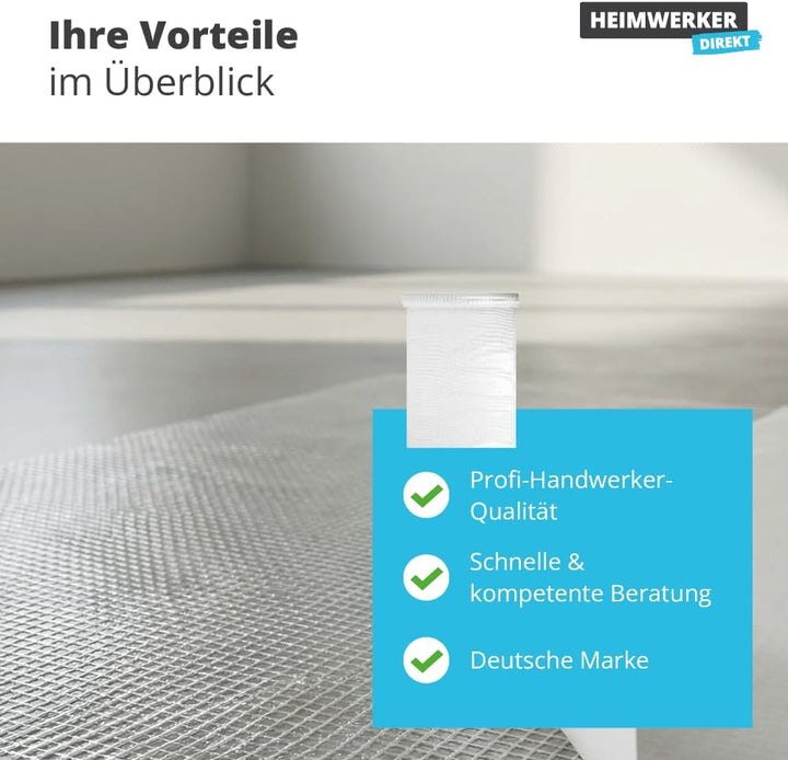 2x 25m² Alfa Verlegegitter Profi-Qualität Belagsfixierung Boden, Weichmacherbeständig rückstandsfrei