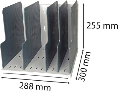 Exacompta 390740D Ablagesystem Modulotop - vertikal sorter mit 5 trennplatten Classic, lichtgrau/mau