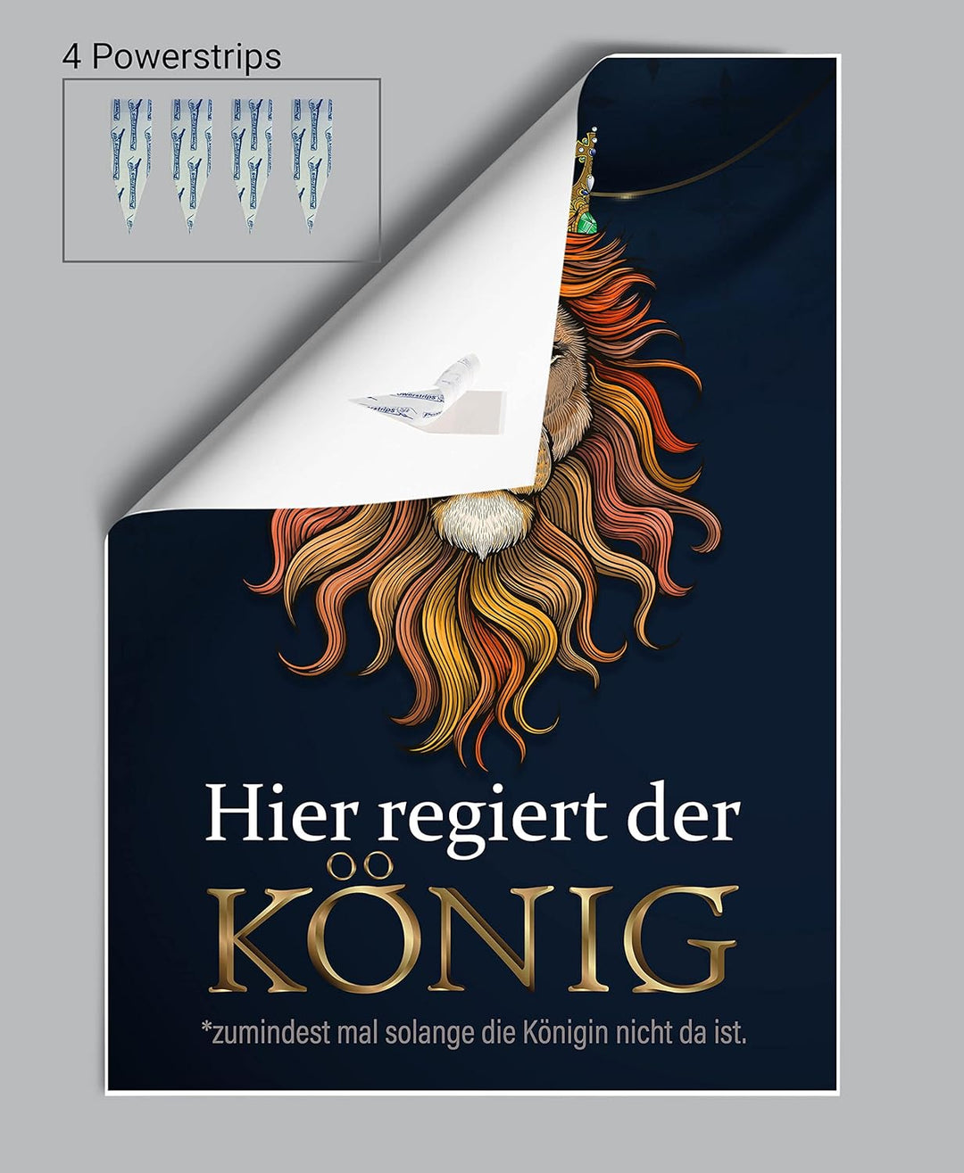 wandmotiv24 Poster als Wanddeko, Grösse Din A1, Hier regiert der König, Löwe, Königin, Afrika, Tiere
