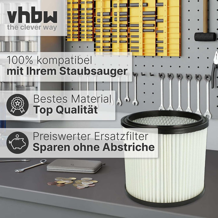 vhbw 2x Faltenfilter kompatibel mit Metabo AS 8000 Staubsauger