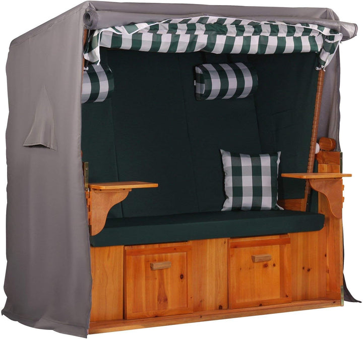 Strandkorb Hanse Schutzhülle Winterfest aus 600 D Oxford Gewebe mit extra flexiblem Klettverschluss,