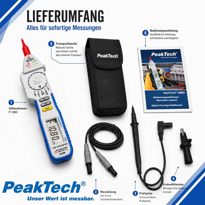 Digitales Stift-Multimeter, NCV Digitaler Spannungsprüfer mit LED-Anzeige, Voltmeter, elektronisches