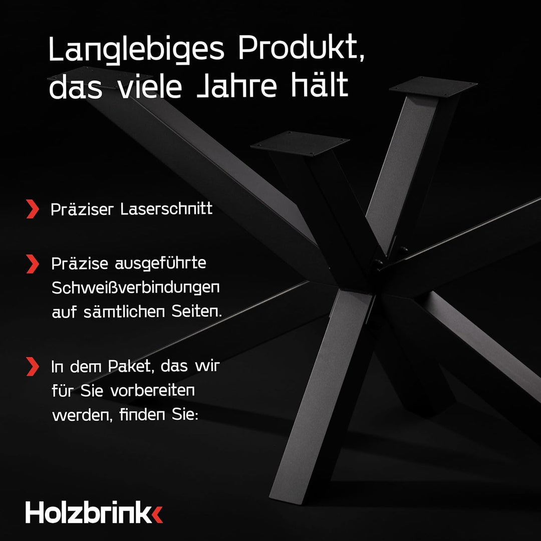 HOLZBRINK Tischbeine aus Metall, Tischgestell für Couchtisch Computertisch Gartentisch, 98x40x43 cm