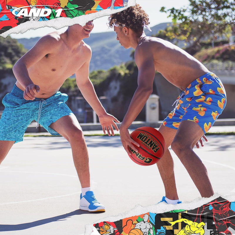 AND1 Fantom Gummi-Basketball und Pumpe, offizielle Grösse, für Basketballspiele im Innen- und Aussen