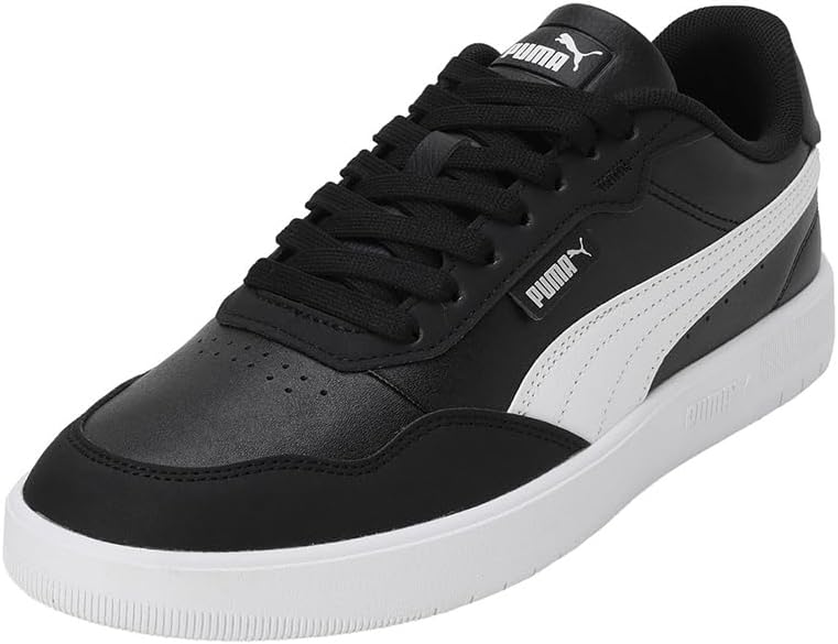 PUMA Herren Court Ultra Lite Sneaker 37 EU Puma Black Puma White Puma Silver, 37 EU Puma Black Puma
