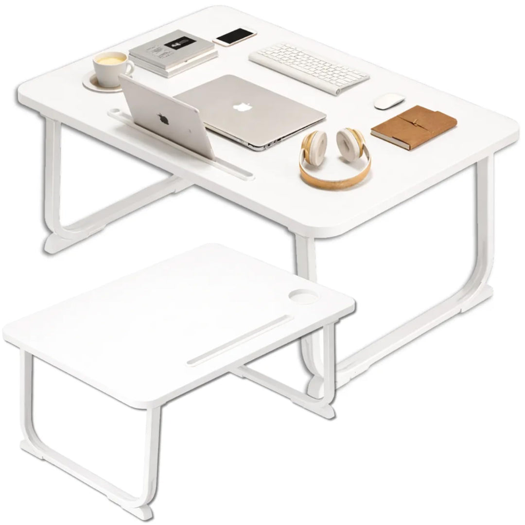 Laptoptisch Klappbar – Laptopständer mit Tablet-Halter, Frühstückstablett aus Holz, Tisch für Sofa u