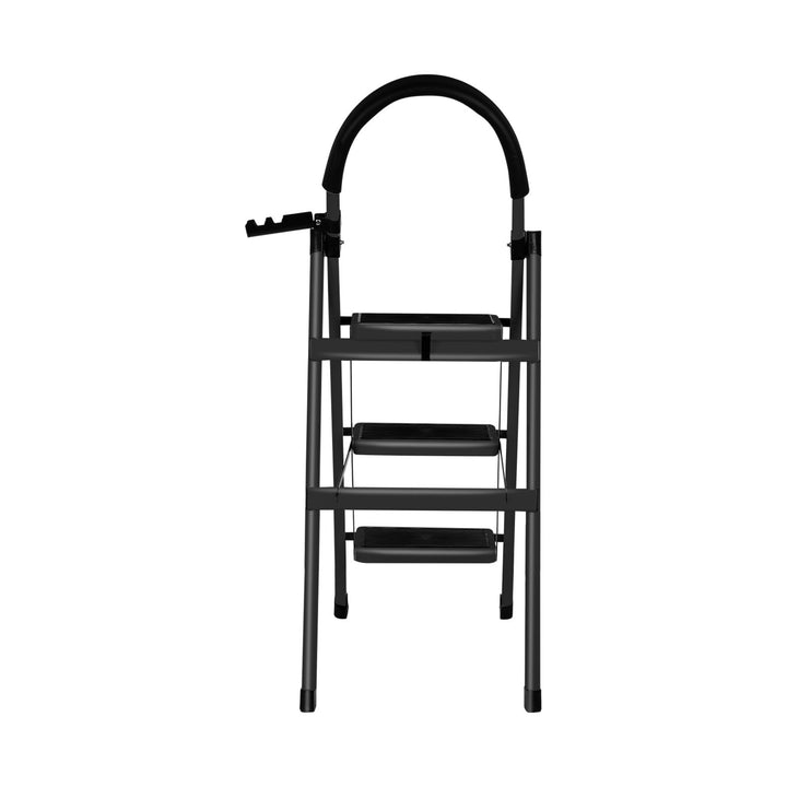 Leitertritt klappbar, Haushaltsleiter,mit Handläufen, 180 kg, Aluminiumleiter, Multifunktionsleiter