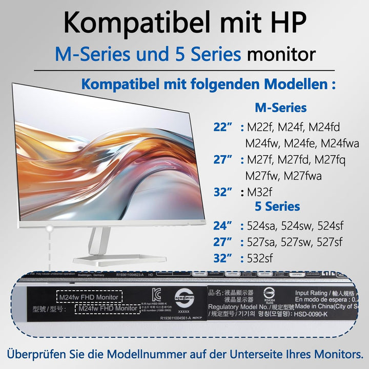 527sa VESA-Adapter kompatibel mit HP M-Serie und 5-Serie Monitoren (Passend für M22f,M24f,M24fd,M24f