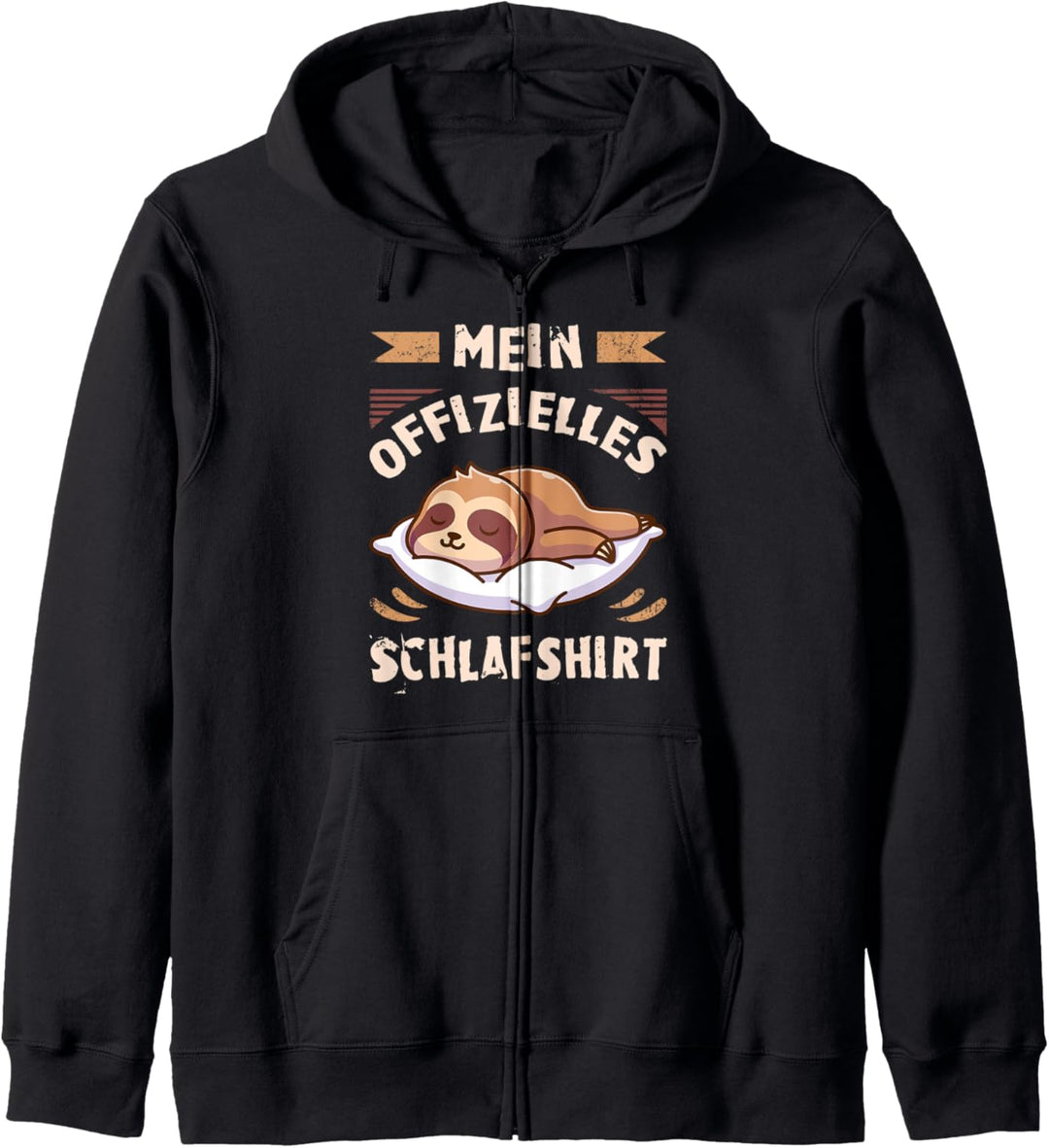 Mein Offizielles Schlafshirt, Pyjama Shirt, Faultier Kapuzenjacke