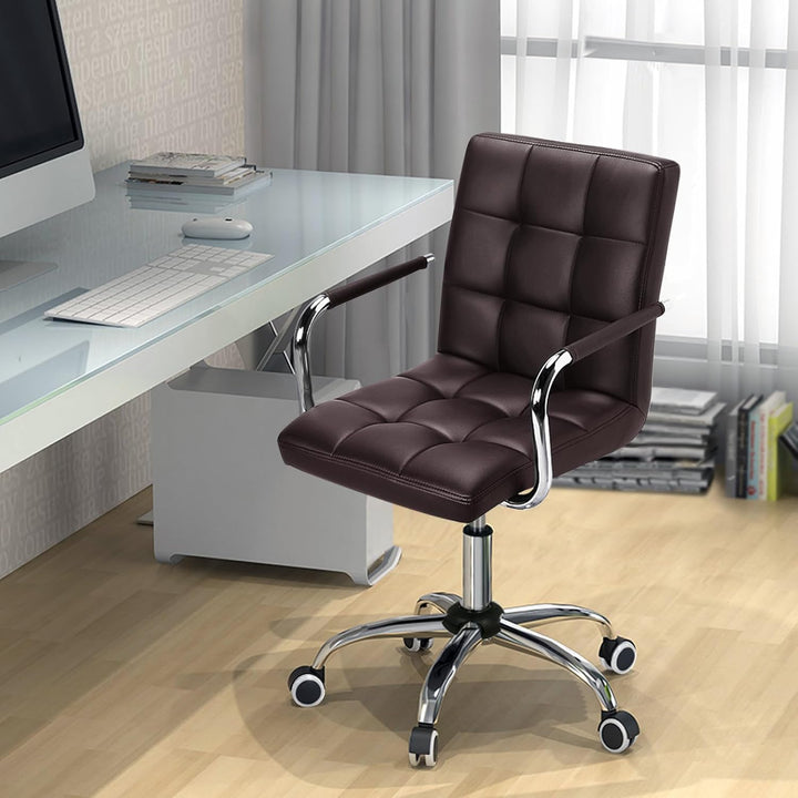 Yaheetech Bürostuhl, ergonomischer Schreibtischstuhl, Drehstuhl aus Kunstleder, höhenverstellbar Che