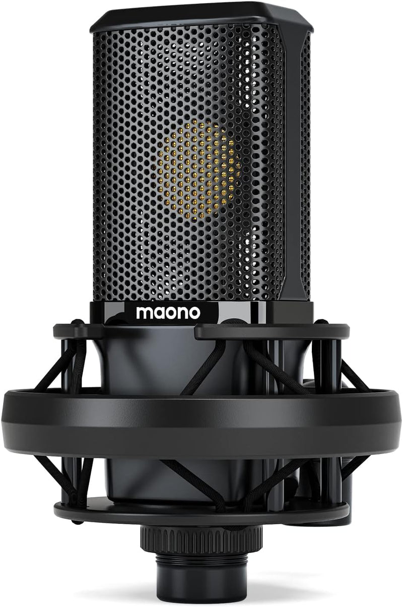 MAONO PM500T XLR-Kondensatormikrofon mit 34mm Grossmembran,Premium-Zinklegierung Struktur Studio-Qua