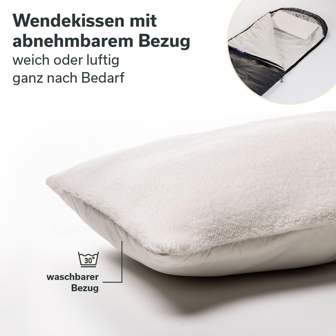 Skandika Deckenschlafsack Skye | Schlafsack 3 Jahreszeiten, mit Kissen, koppelbar, 220 x 75 cm, 250g