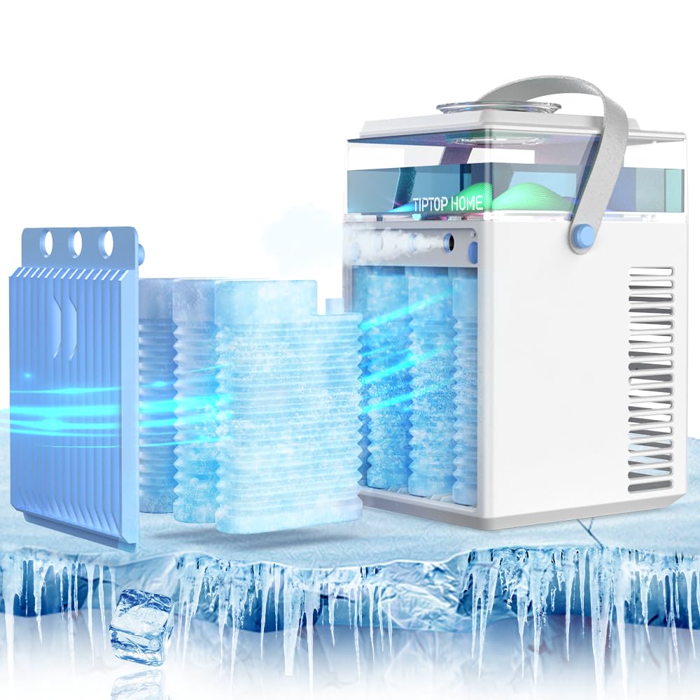 Mobile Klimaanlage, 5 in 1 Mini Klimagerät mit App-Steuerung, Persönlich Ventilator mit 800ml Wasset