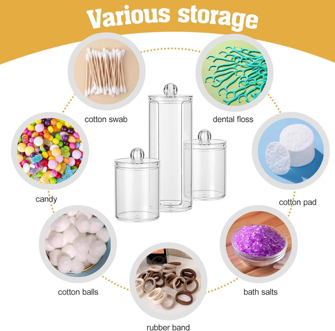 3 Stk Wattepadspender，Schminktisch Zubehör，Bathroom Organizer，Wattepads Aufbewahrung mit Deckel，Watt