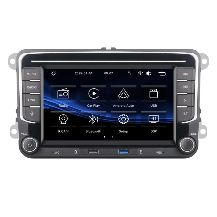 YZKONG Linux-Autoradio für VW Golf 5 6 Passat Jetta Caddy EOS T5 Tiguan Touran CC Polo | Wireless Ca