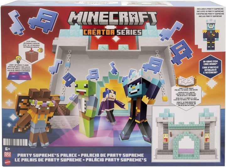 Mattel Minecraft HJG73 - Creator Series Party Supreme Palast Spielset mit Lichtern und Musik und 8 c