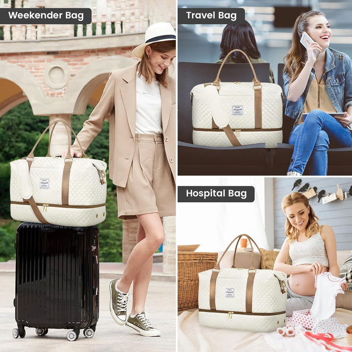 LOVEVOOK Reisetasche Damen Sporttasche Gross mit Schuhfach & Nassfach Weekender Travel Duffle Bag mi