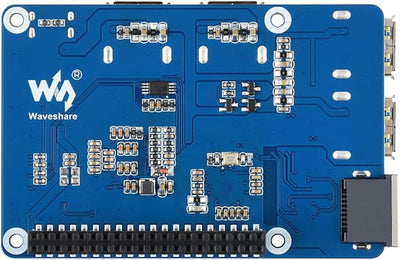 USB 3.2 Gen1 and Gigabit Ethernet HUB HAT for Raspberry Pi Series Board, 3X USB 3.2 Gen1, 1x Gigabit