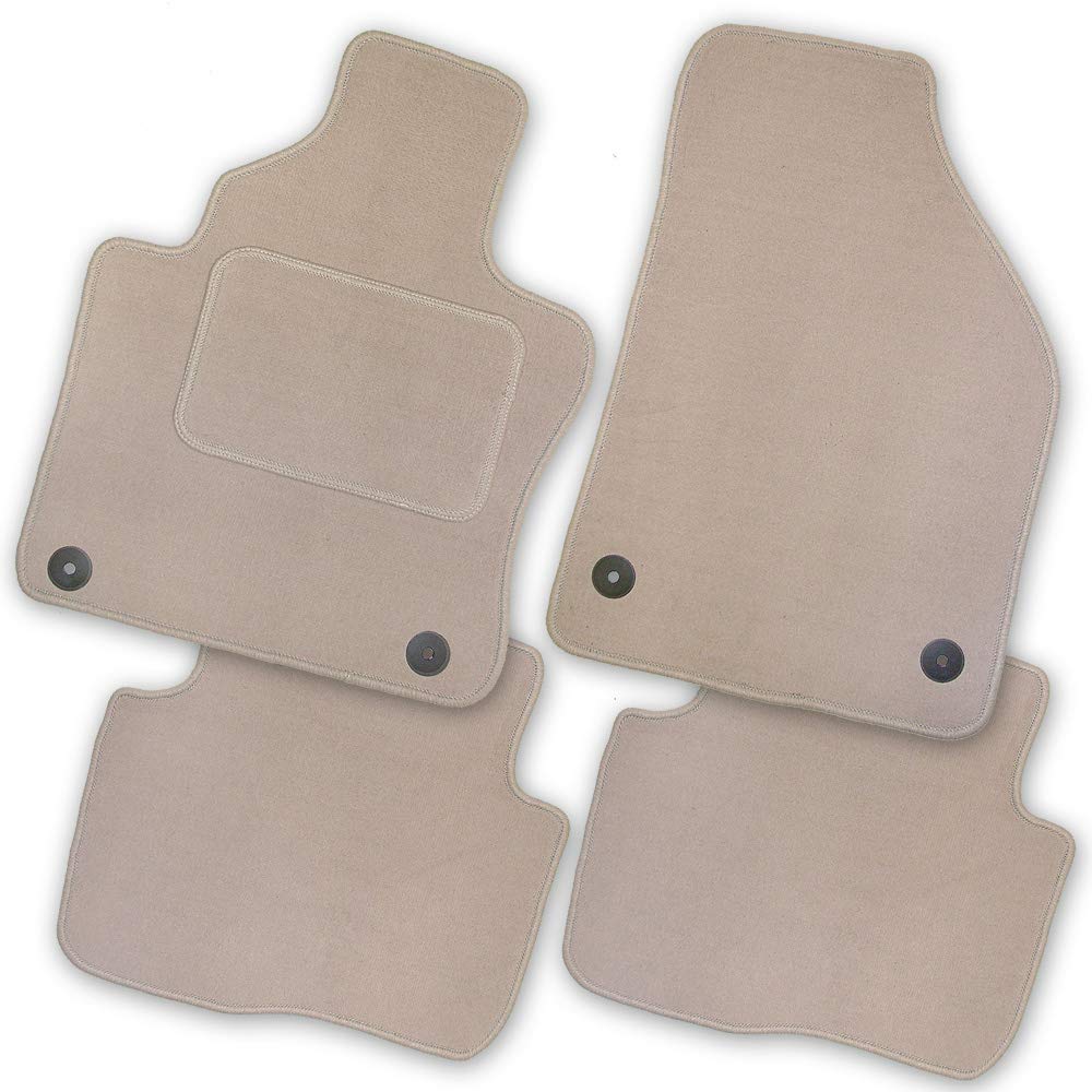 Bär-AfC Auto Fussmatten Royal passend für Hyundai Tucson TL 2015-2020, Autoteppiche Velours Beige, R
