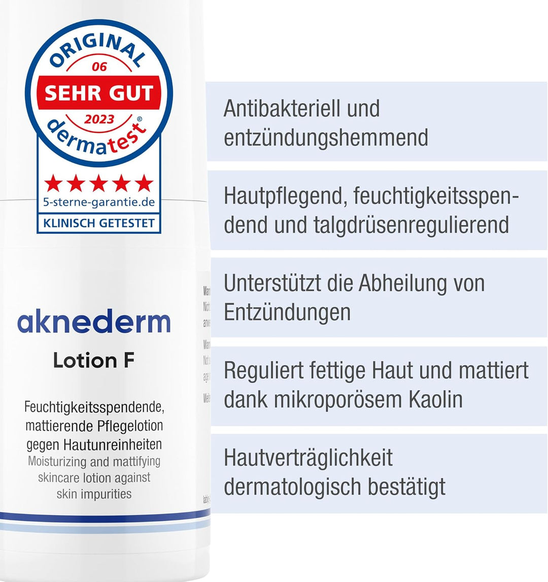 Aknederm Lotion F Pflegelotion gegen Hautunreinheiten, 60 ml Lotion 30 ml (2er Pack), 30 ml (2er Pac