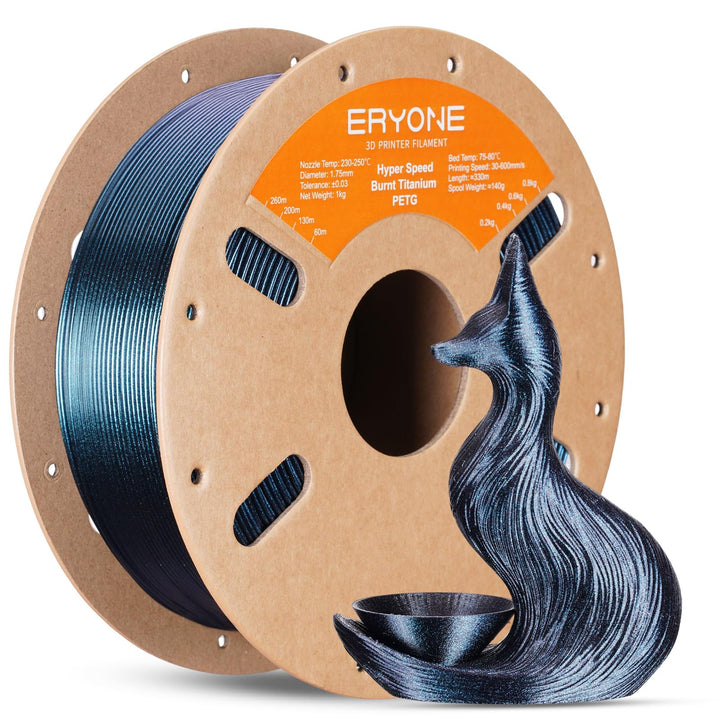 ERYONE Rapid PETG-Filament, gebranntes Titan, für 3D-Drucker, 1,75 mm +/-0,03 mm, 3D-Druck-Filament,