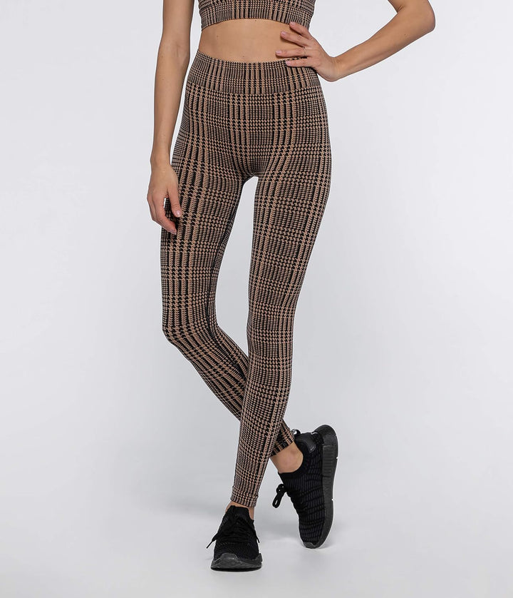 Heart And Soul Damen Leggings Donna-Houndstooth Sportgamaschen S Schwarz, S Schwarz