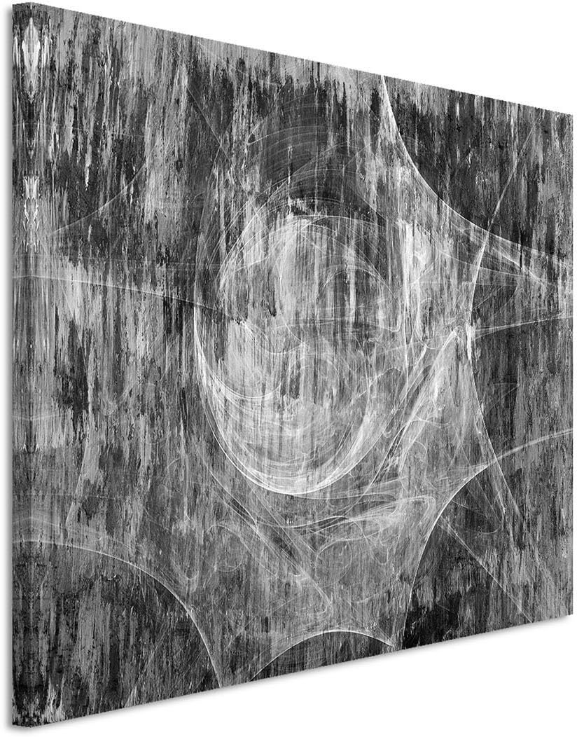Sinus Art Abstrakt 1491-120x80cm SCHWARZ-Weiss Bilder - Wandbild Kunstdruck in XXL Format - Fertig A