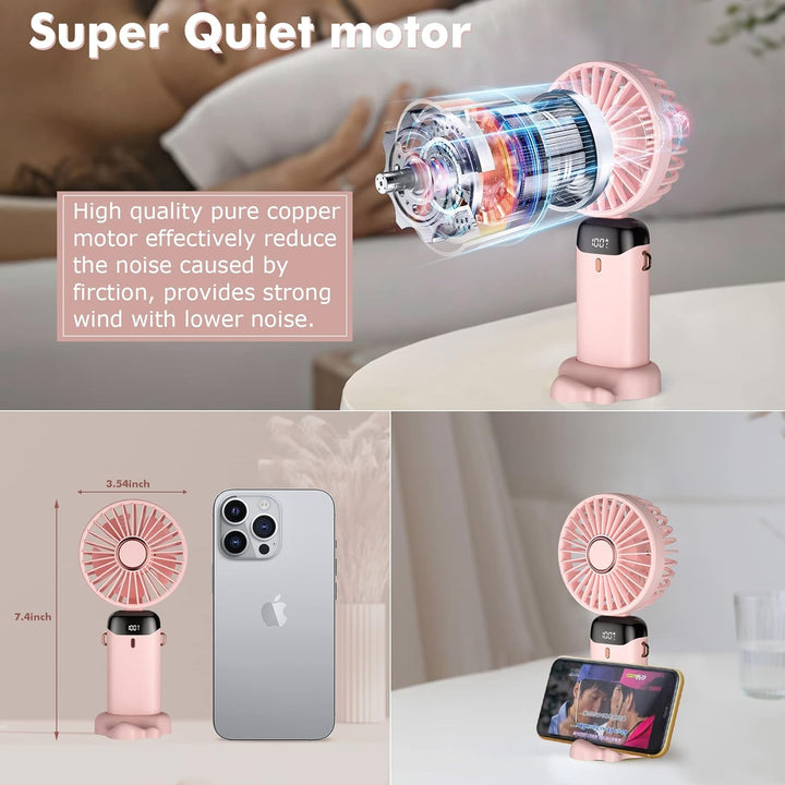 Rafada Handventilator, Tragbarer Mini Ventilator, Wiederaufladbar, Kleiner Taschenventilator Mit 5 G