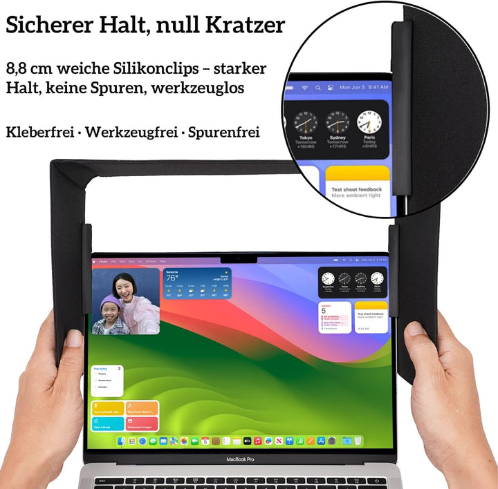 TYTX Laptop-Sonnenschutz für 15-16 Zoll, leichte blendfreie Bildschirmabdeckung für die Arbeit im Fr