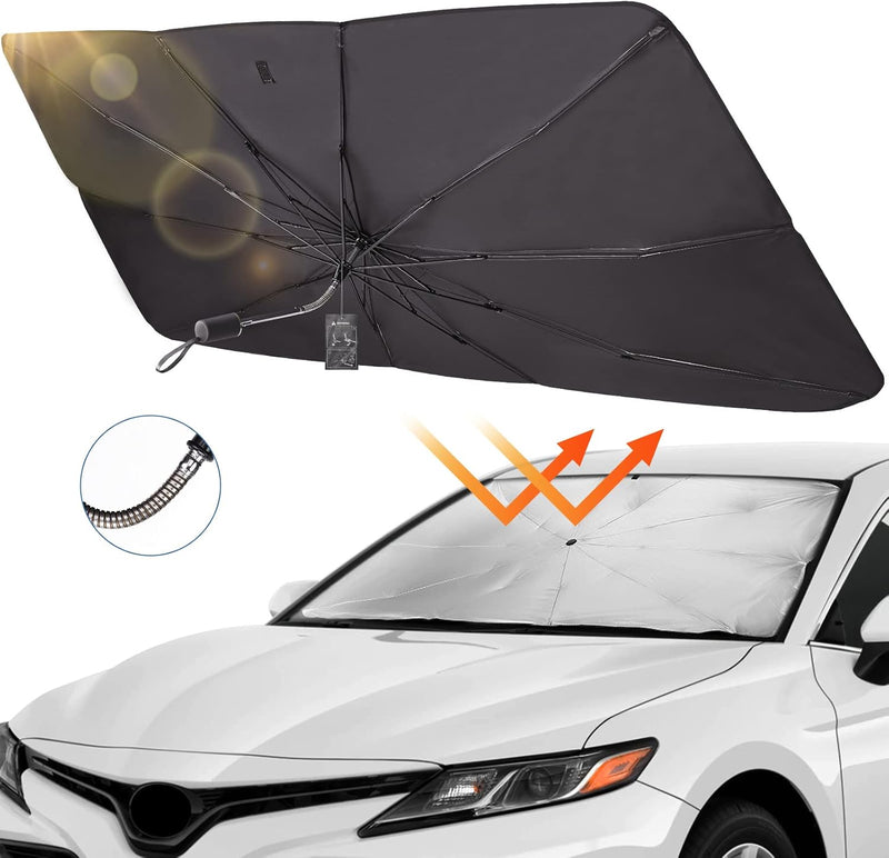 JOYTUTUS Sonnenschutz Auto Frontscheibe, [2024 Upgrade] 360°Drehbar Windschutzscheibe Sonnenschutz m