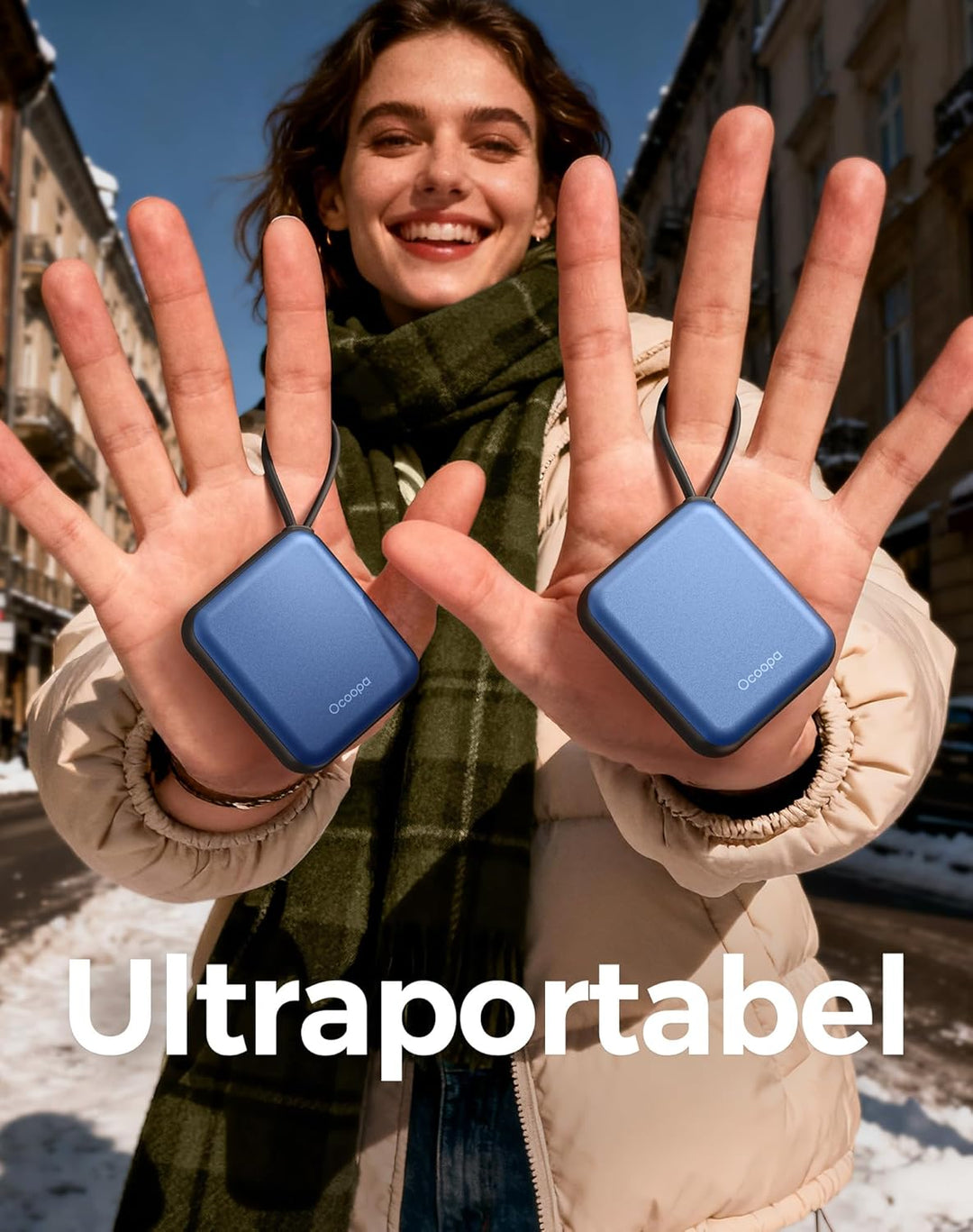 OCOOPA Handwärmer Elektrisch 2er Set, Wiederverwendbar 4000mAh USB Taschenwärmer, 3 Wärmestufen, Max