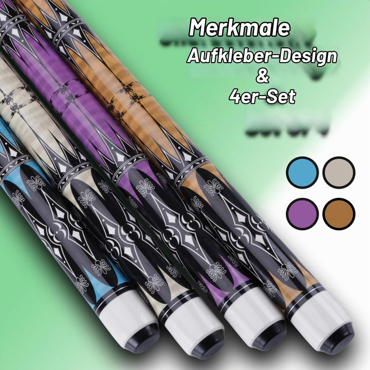 58" Pool Billard Queue with 13mm Tip,19 20 oz Billiard Cue,Schwarz oder Weiss，1/2 Maple Queue Sticks