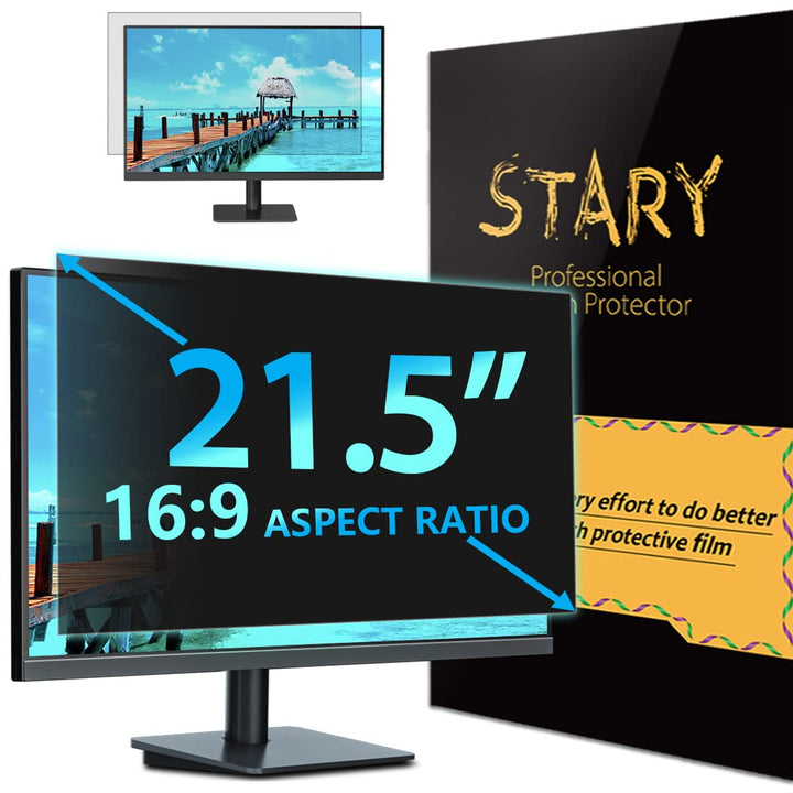 STARY Computer Sichtschutzfilter 21,5 Zoll 16:9 Seitenverhältnis, Blaulicht Blendfrei Abnehmbare 21,